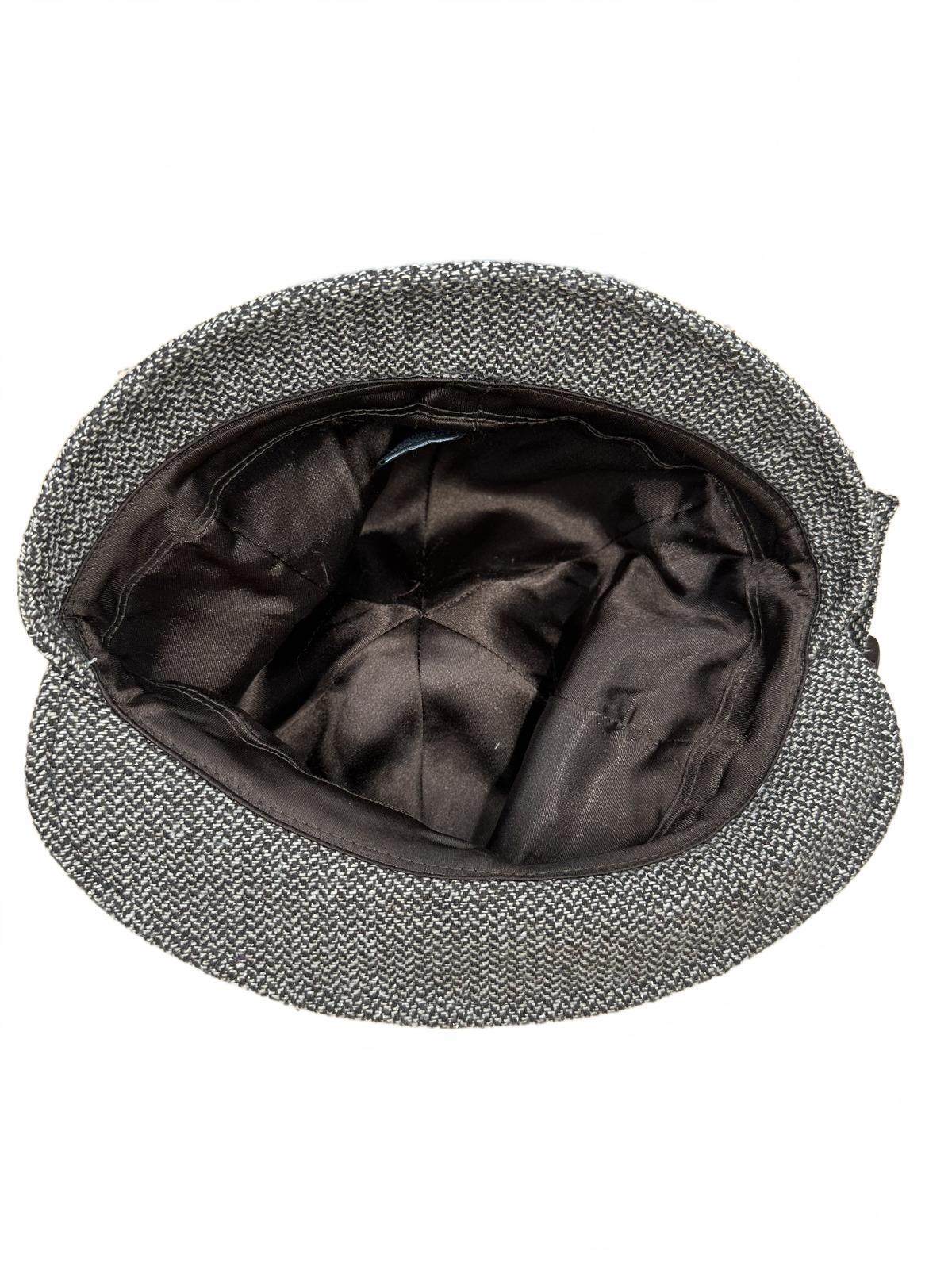 Vintage Brown Tweed Wool Cloche Hat with Buckle Detail