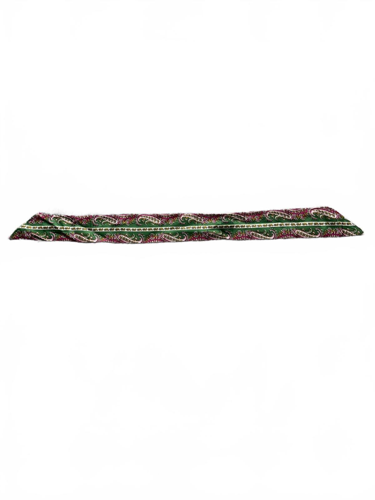 Vintage Paisley Neck Scarf/Purse Scarf Green Pink Retro Boho Accessory