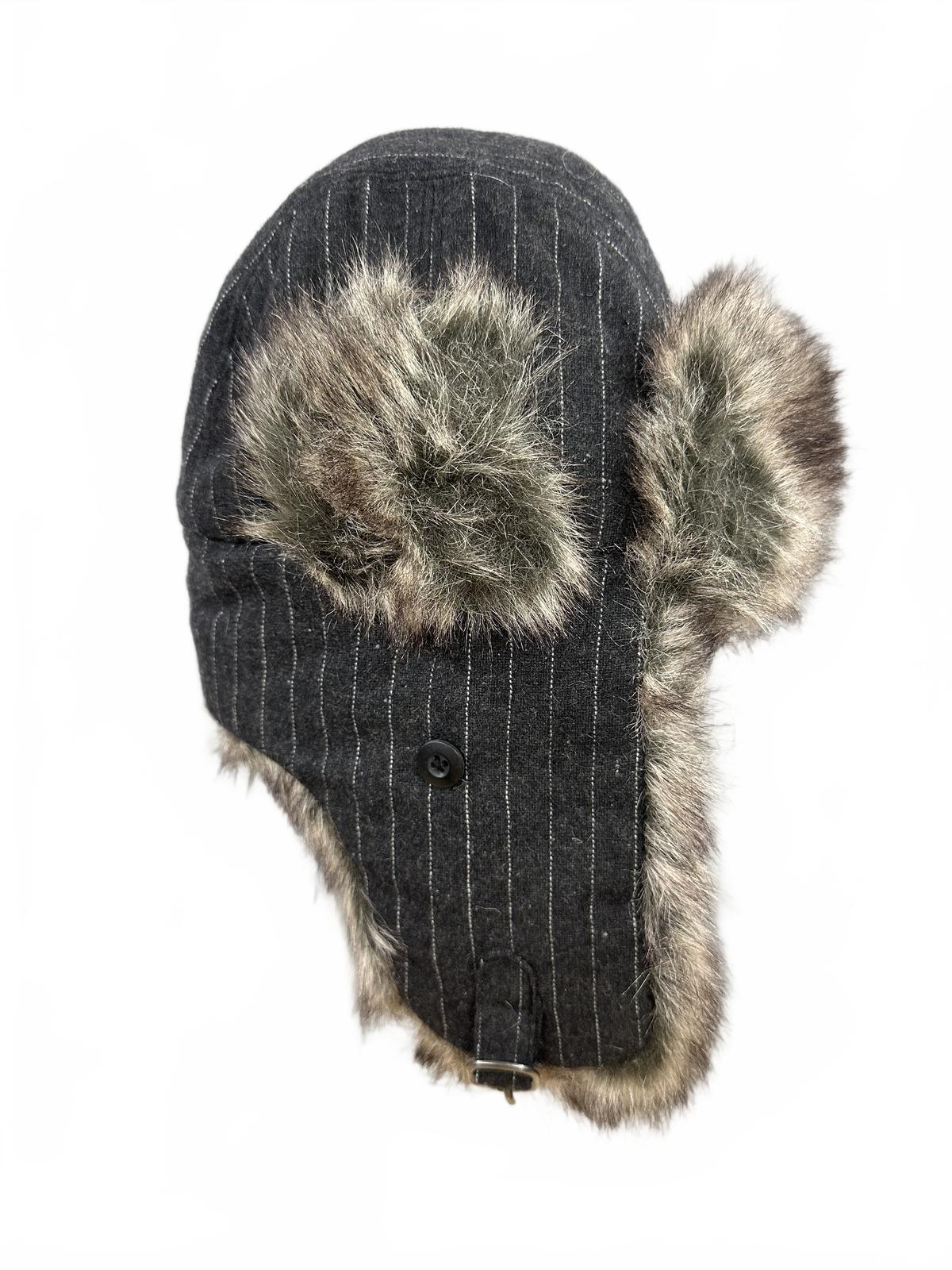 Vintage Faux Fur Trapper Hat Winter Aviator Style