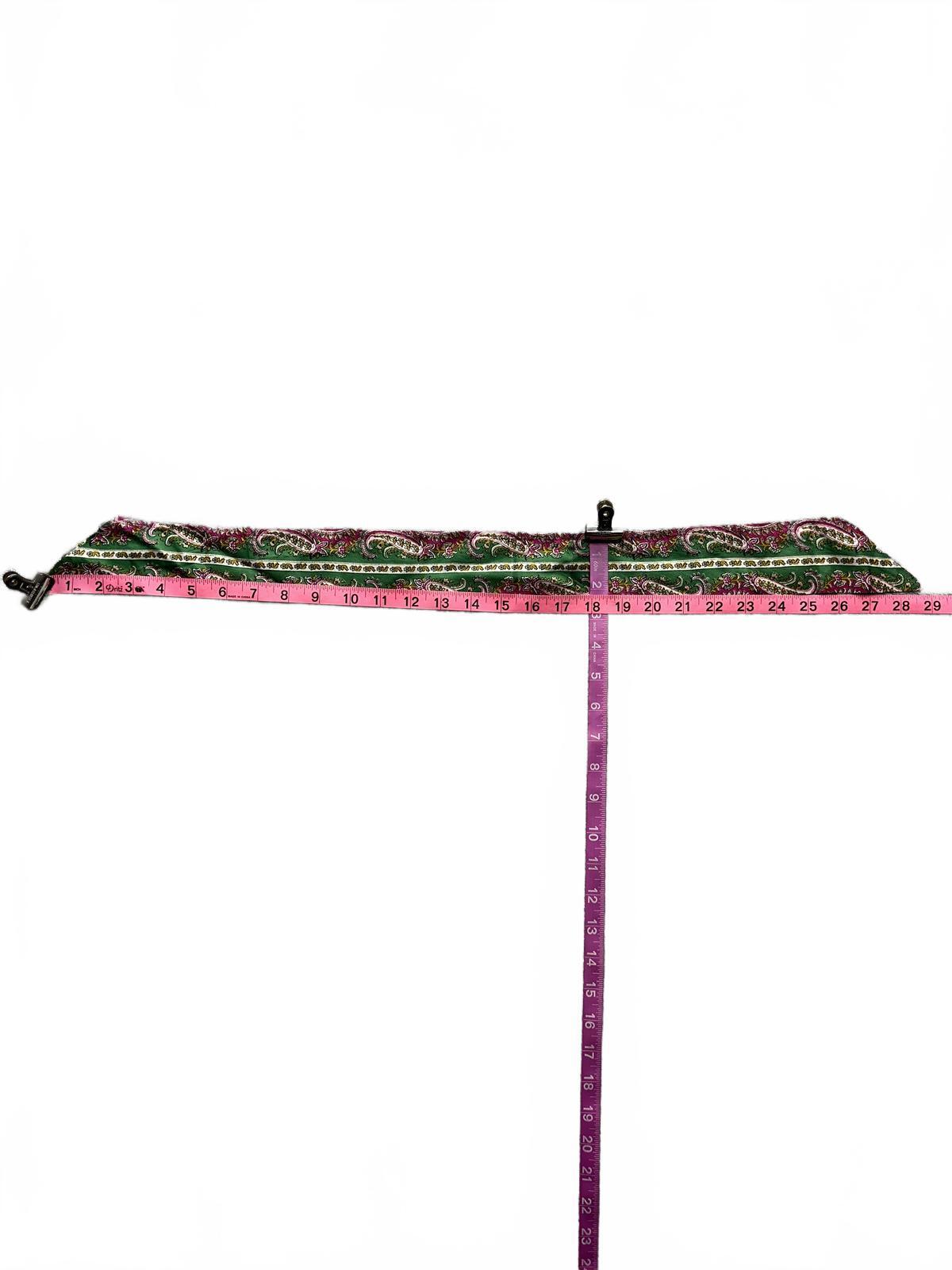 Vintage Paisley Neck Scarf/Purse Scarf Green Pink Retro Boho Accessory