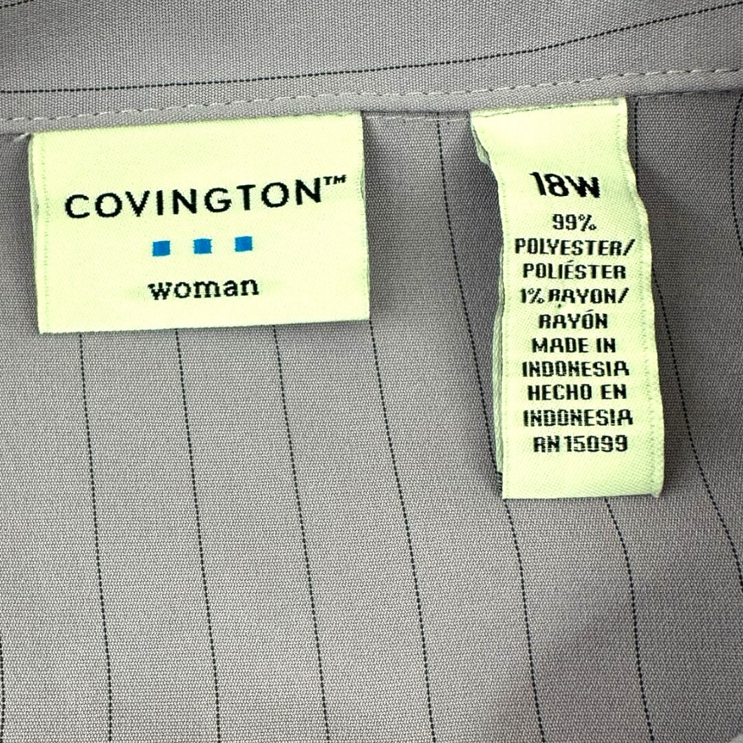 Covington Lavender Pinstriped Long Sleeve Blouse NWT