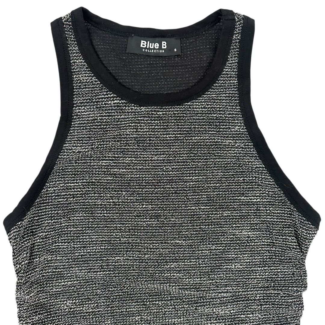 Blue B Heathered Racerback Tank Top with Ruched Drawstring Sides