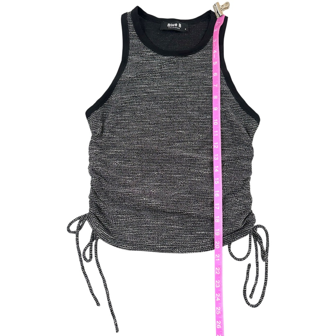 Blue B Heathered Racerback Tank Top with Ruched Drawstring Sides