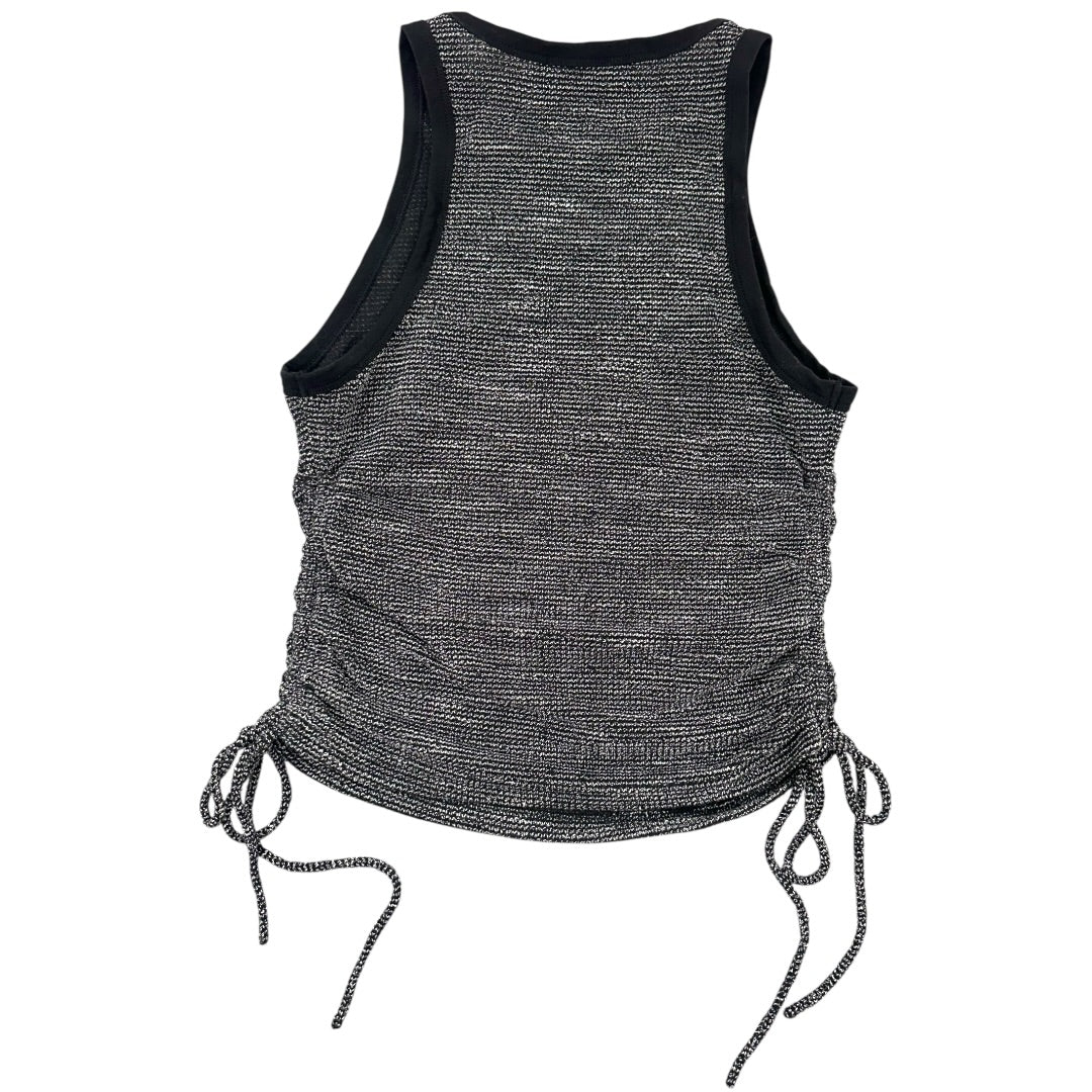 Blue B Heathered Racerback Tank Top with Ruched Drawstring Sides