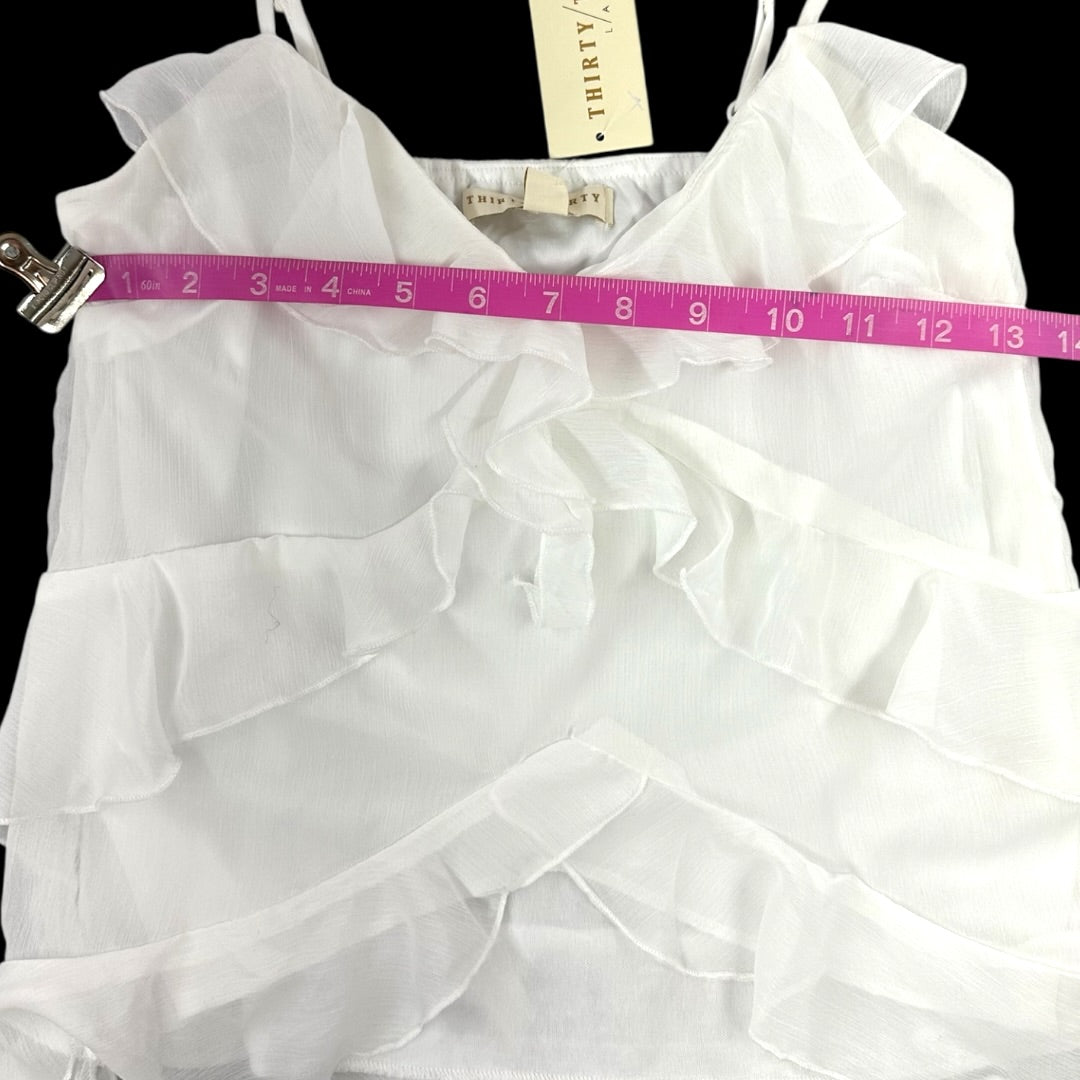Fairycore Thirty/Thirty Ruffled Spaghetti Strap Blouse