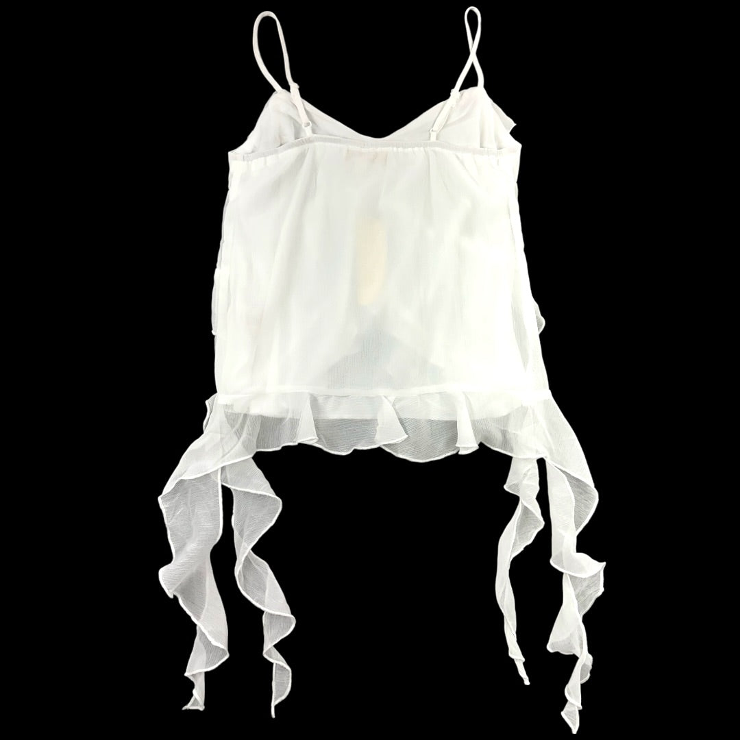Fairycore Thirty/Thirty Ruffled Spaghetti Strap Blouse