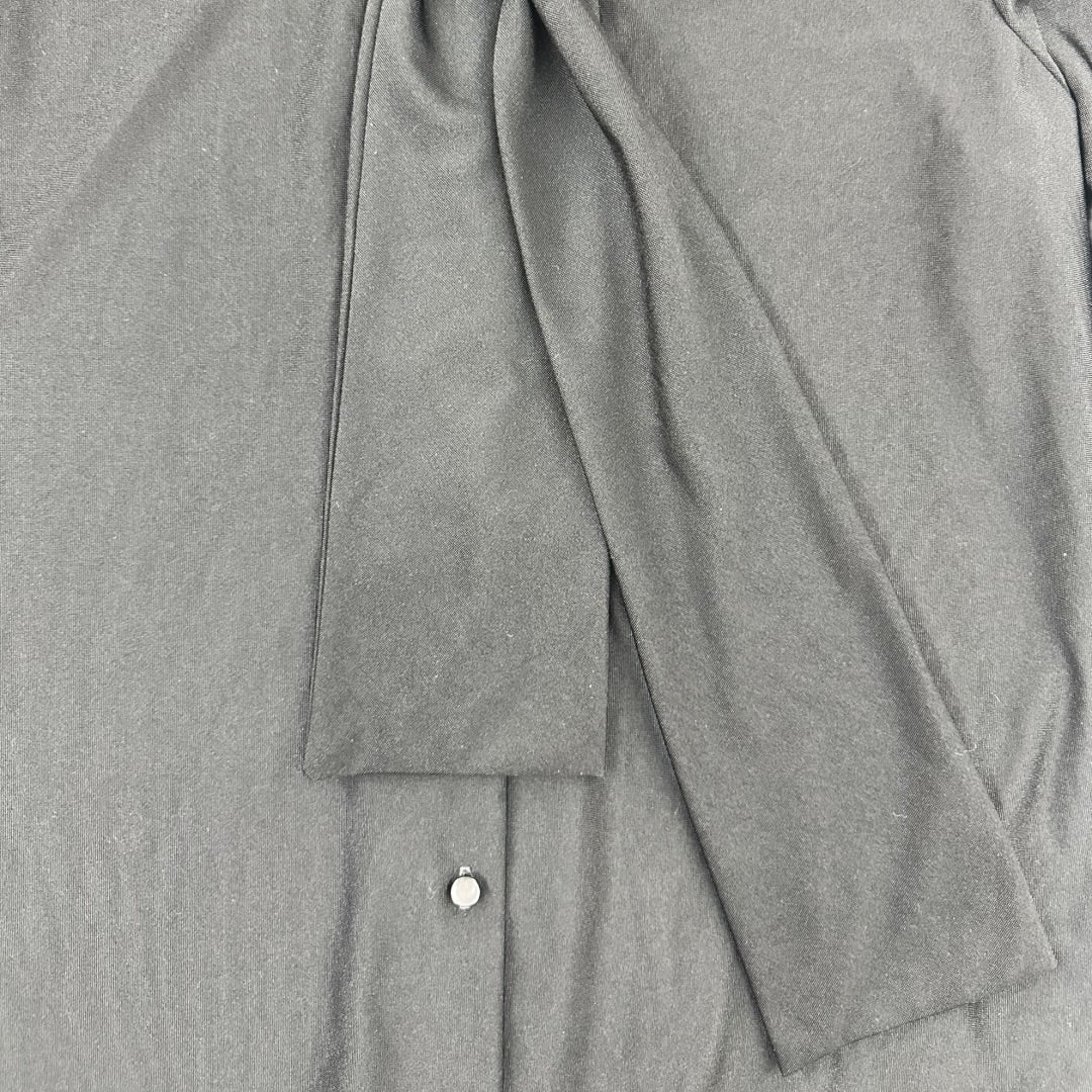 Vintage Ship 'n Shore Black Blouse With Tie Neck Detail