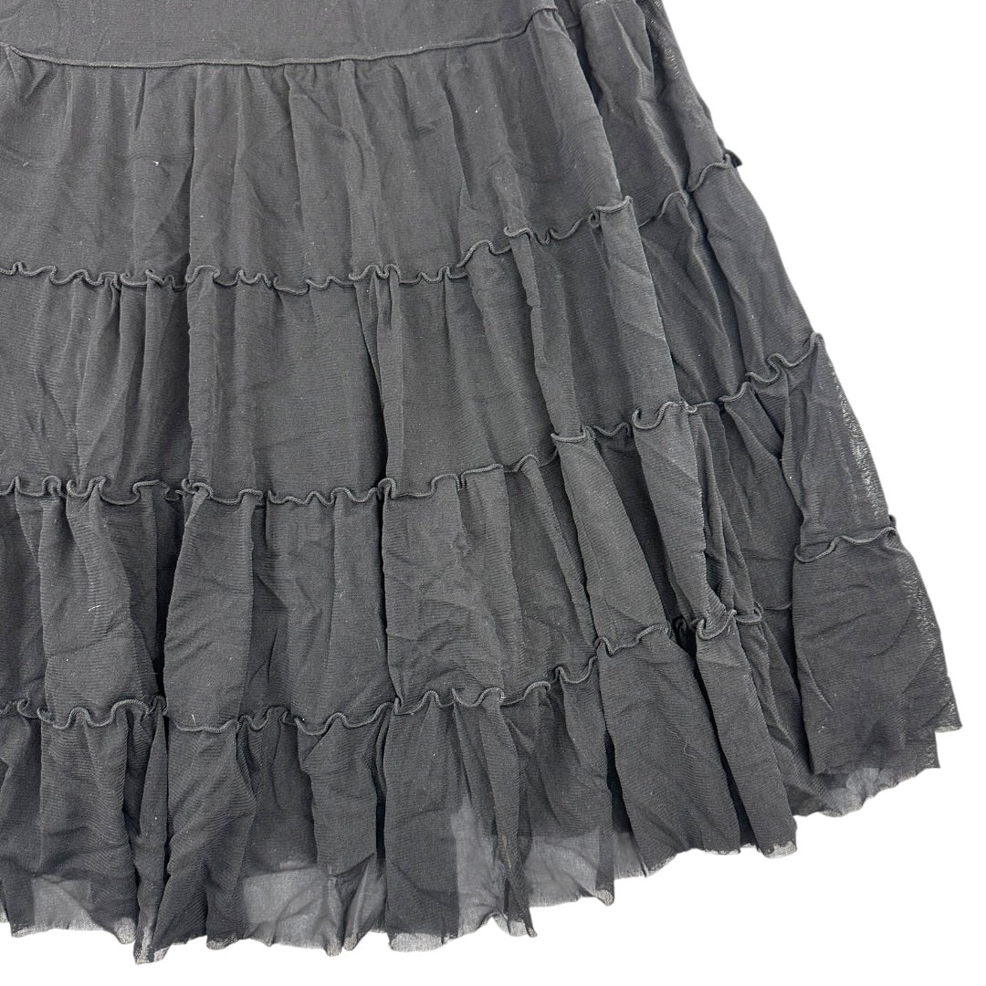 Fairycore Studio M Tiered Ruffled Black Skirt