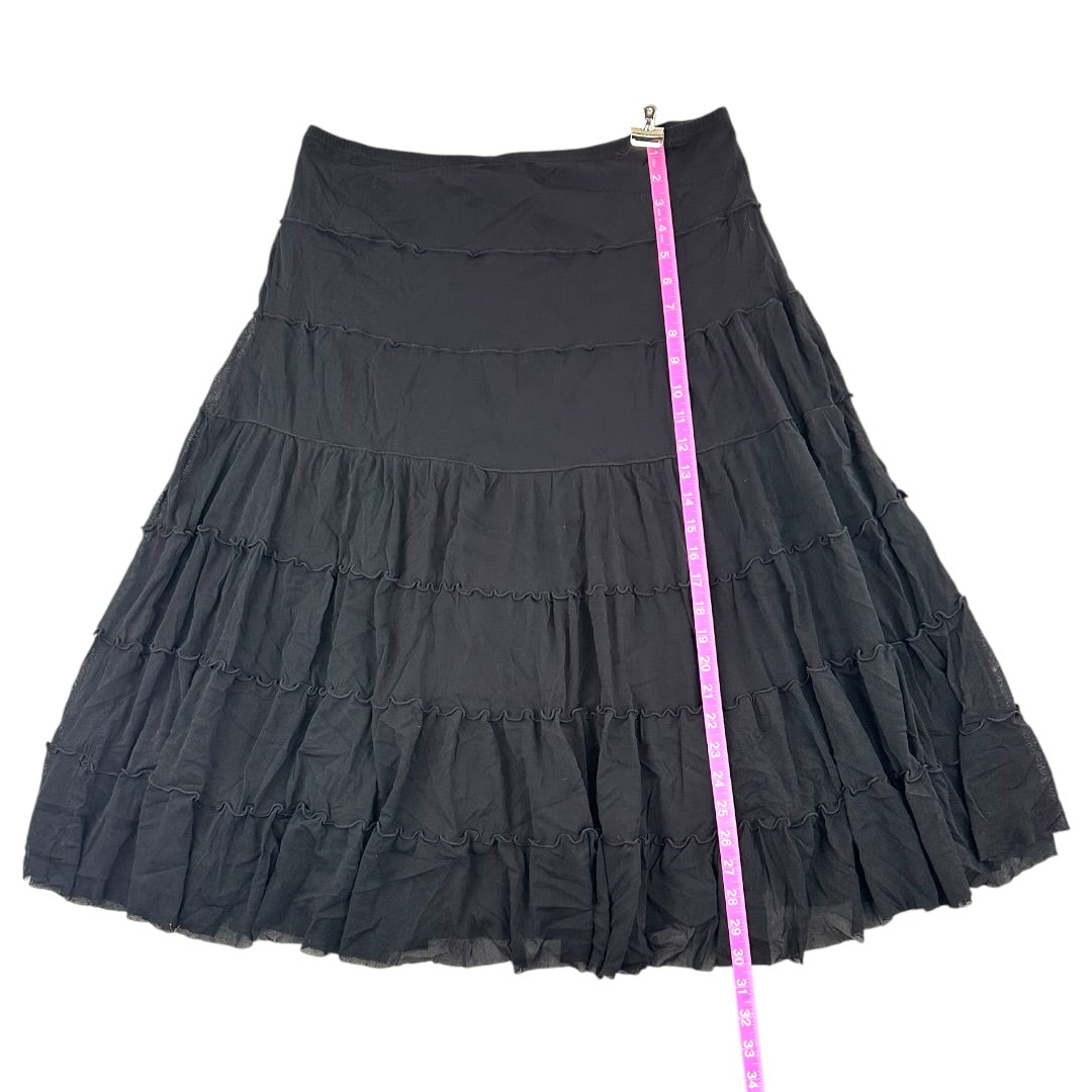 Fairycore Studio M Tiered Ruffled Black Skirt
