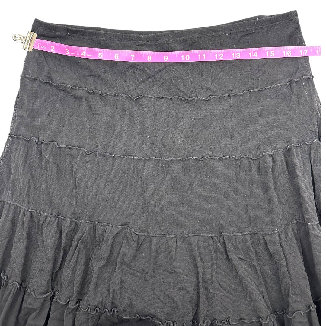 Fairycore Studio M Tiered Ruffled Black Skirt