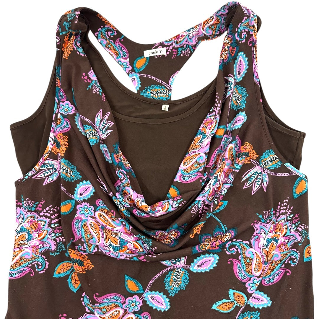 Maurices Studio Y Vintage Y2K Paisley Mesh Layered Top
