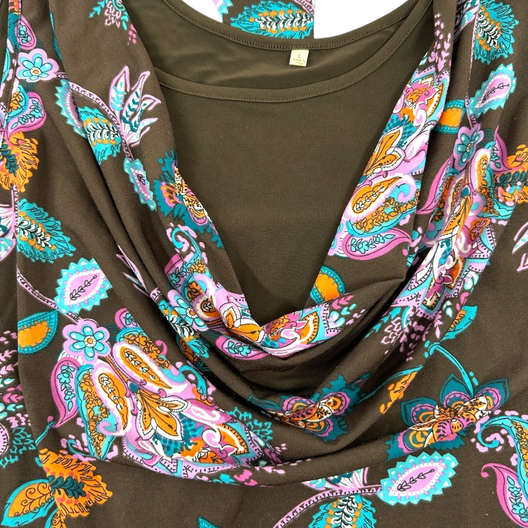 Maurices Studio Y Vintage Y2K Paisley Mesh Layered Top
