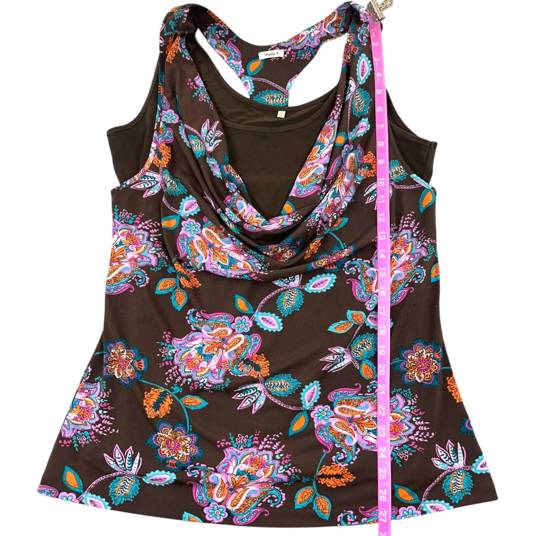 Maurices Studio Y Vintage Y2K Paisley Mesh Layered Top