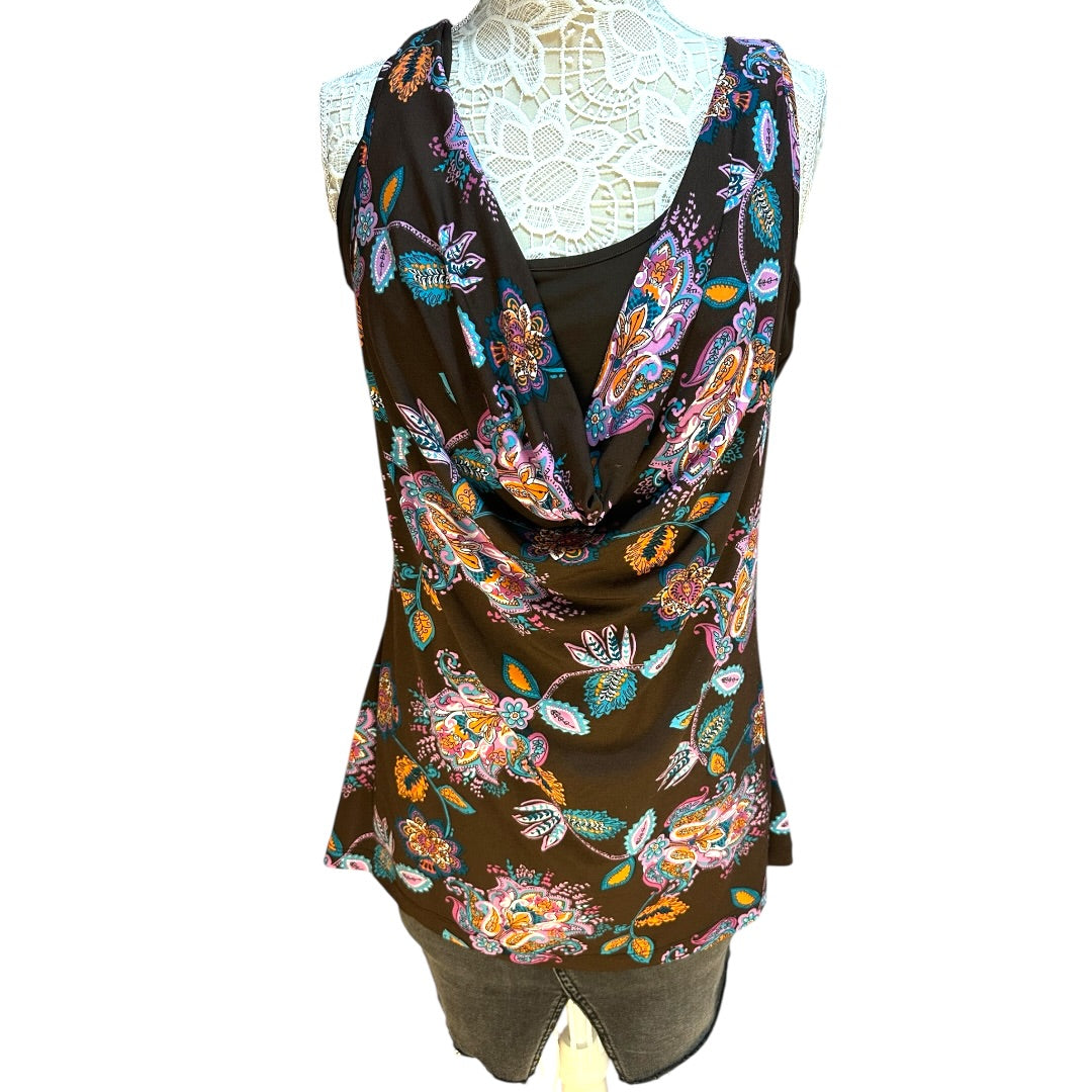 Maurices Studio Y Vintage Y2K Paisley Mesh Layered Top