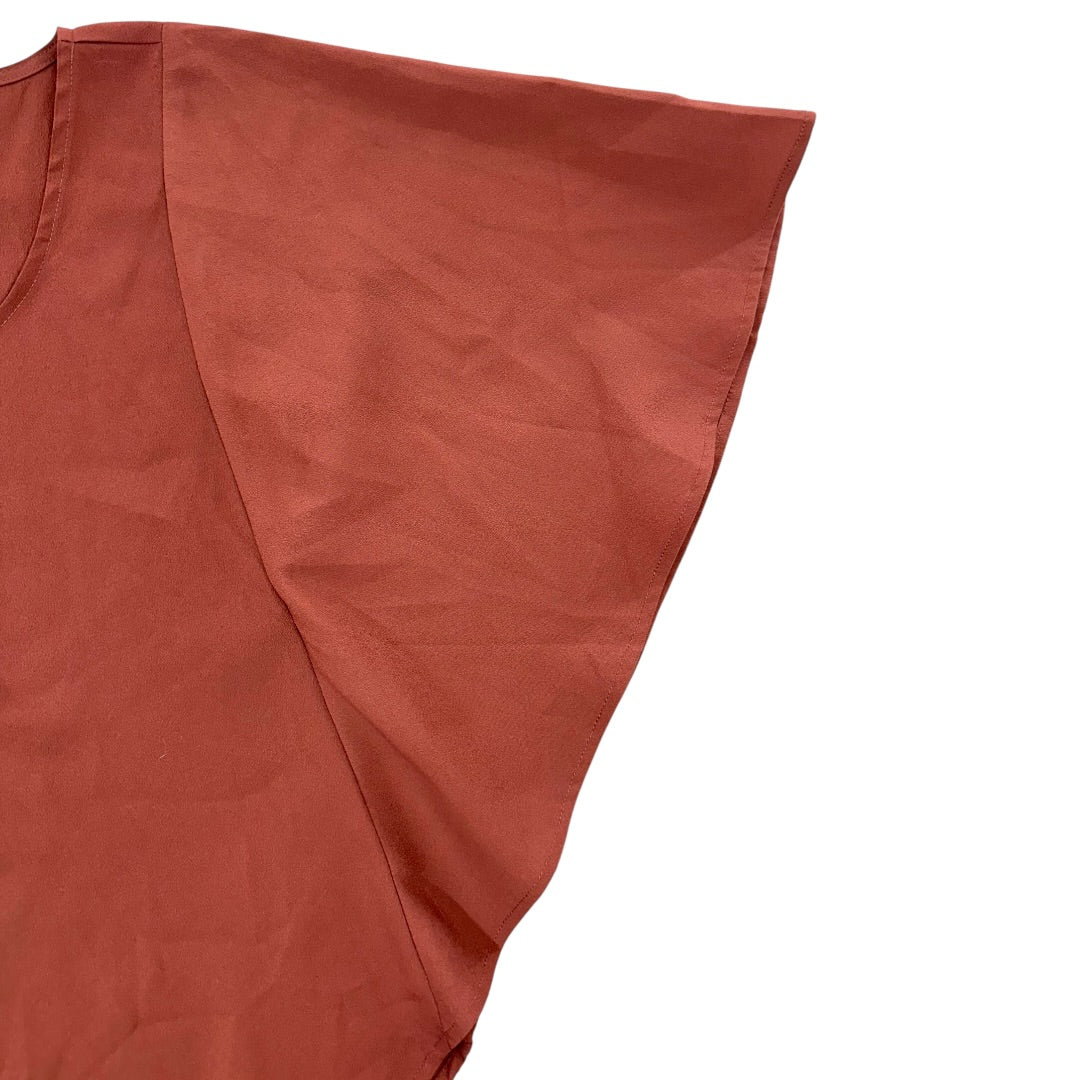 Rusty Brown Drape Sleeve Blouse