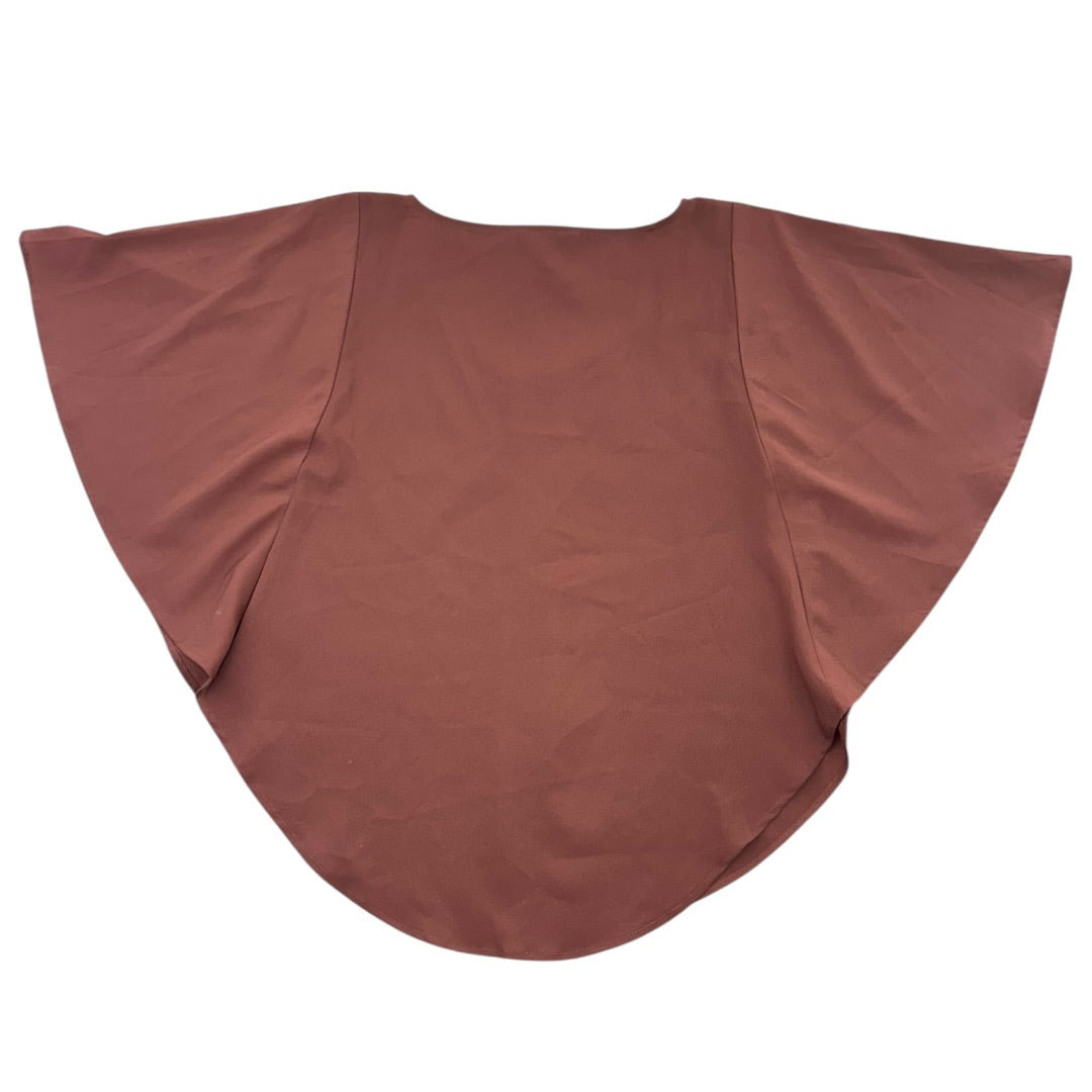 Rusty Brown Drape Sleeve Blouse