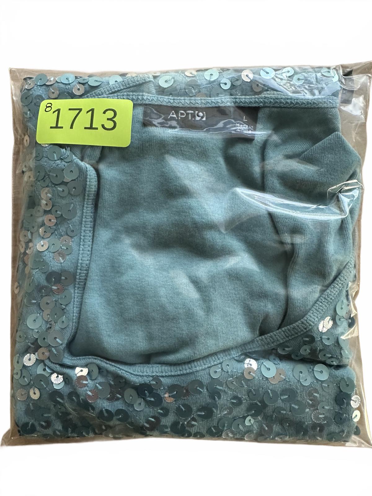 Apt. 9 Light Blue Sequin Tank Top