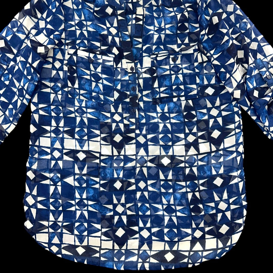 Fred David Geometric Blue Blouse