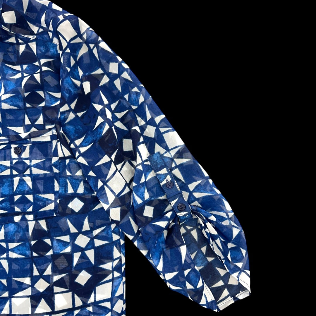 Fred David Geometric Blue Blouse