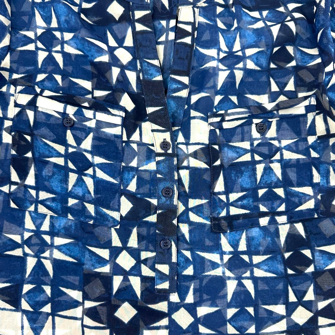Fred David Geometric Blue Blouse