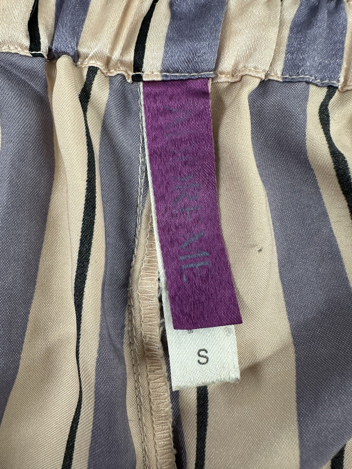 Adore Me Satin Striped Lounge Pants in Gold and Purple Casual Loungewear