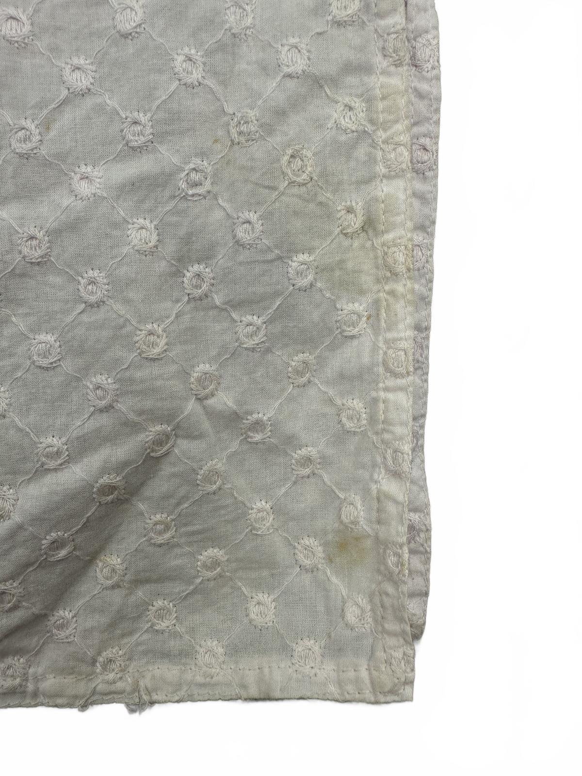 Vintage Baby Pink Embroidered Bohemian Tunic Dress with Beaded Neck