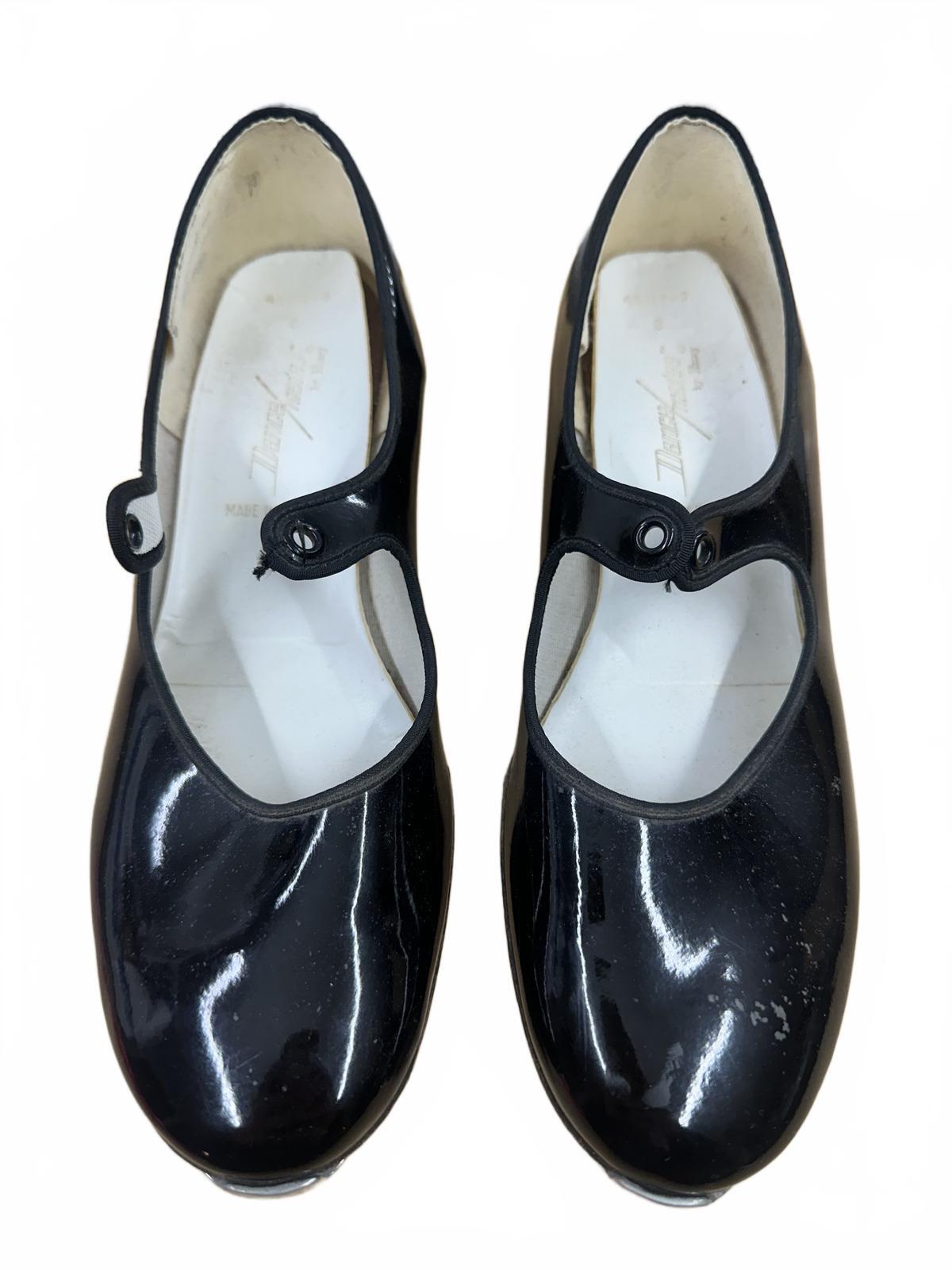 Dance Naturals Black Patent Leather Mary Jane Flats Vintage Preppy