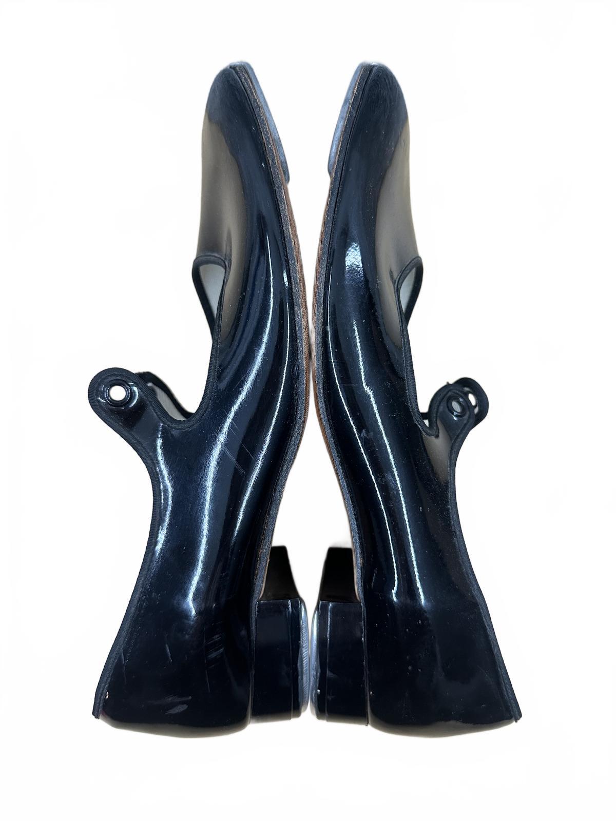 Dance Naturals Black Patent Leather Mary Jane Flats Vintage Preppy