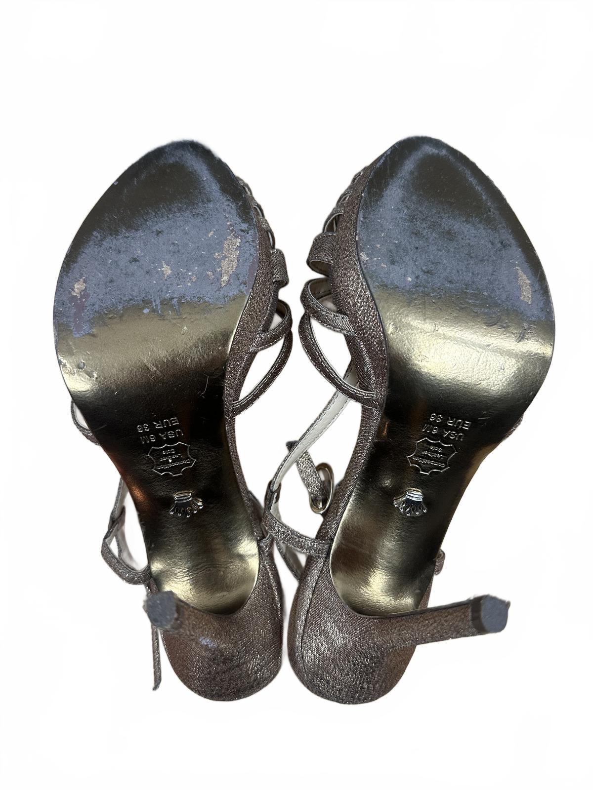 Nina Metallic Strappy High Heel Sandals Bronze Gold Formal Party Glam