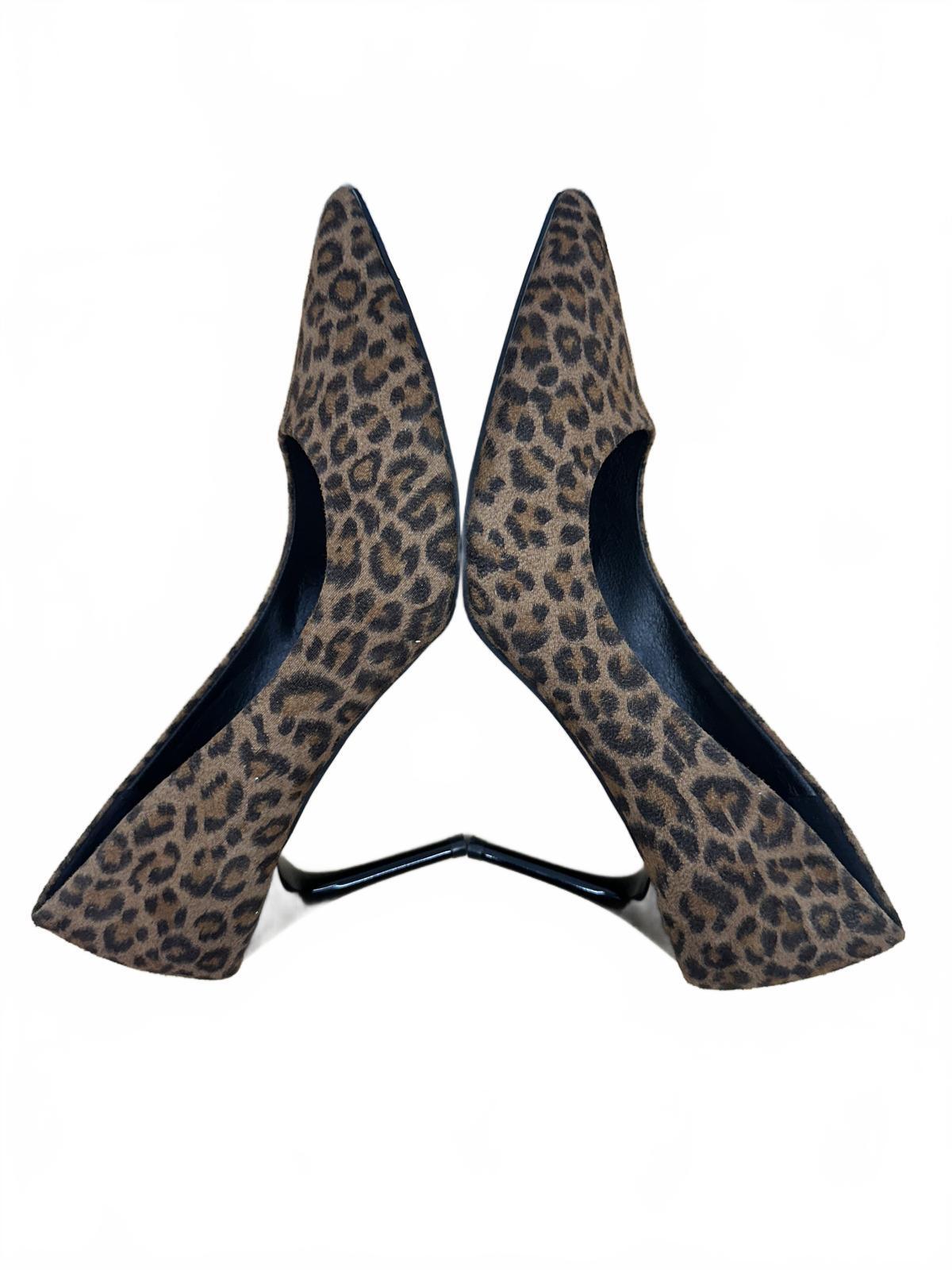 Mingmengwang Leopard Print Pumps Heels Pointed Toe Stiletto