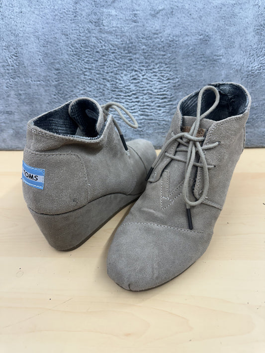 TOMS Suede Wedge Ankle Boots