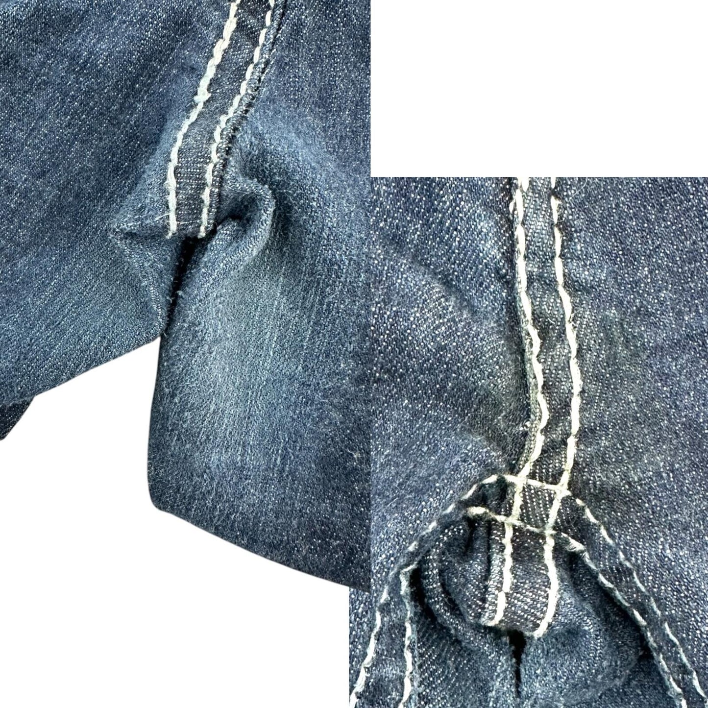 Denim Couture Blue Flare Jeans with Fleur de Lis Embroidered Pockets