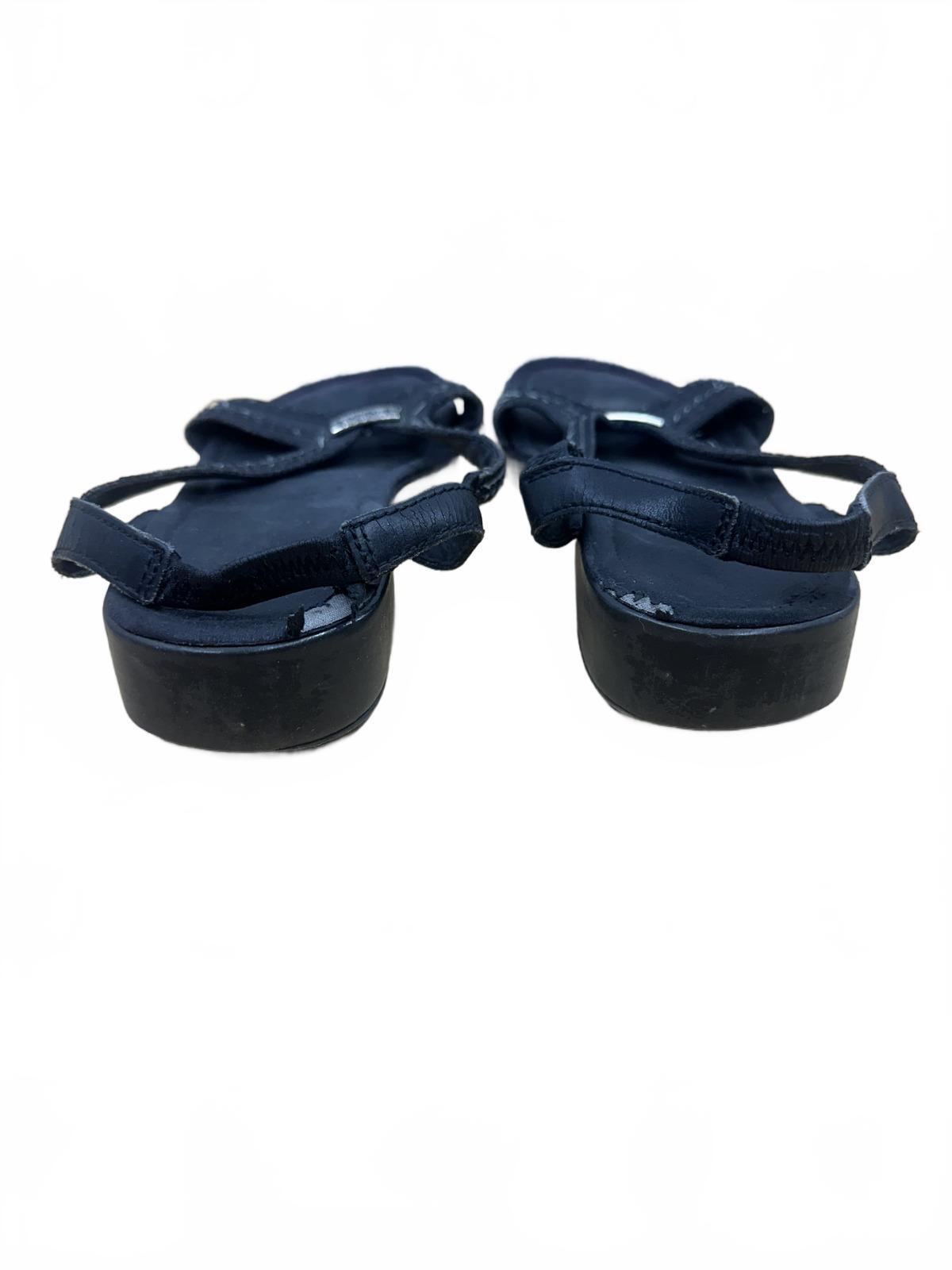 Minnetonka Black Leather Braided Strap Sandals Casual Summer Footwear