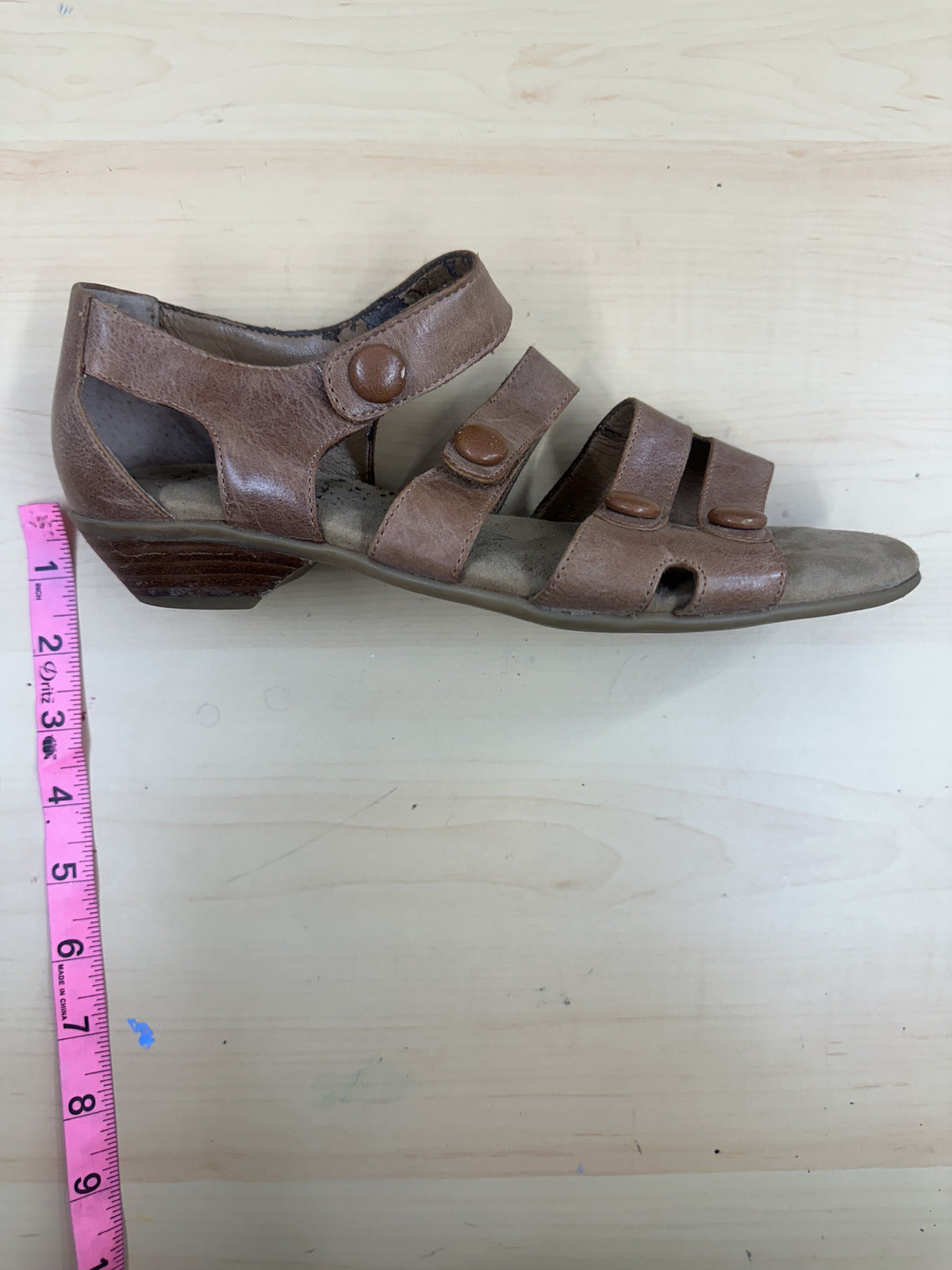Comfortiva Brown Leather Strappy Sandals Casual Bohemian Summer