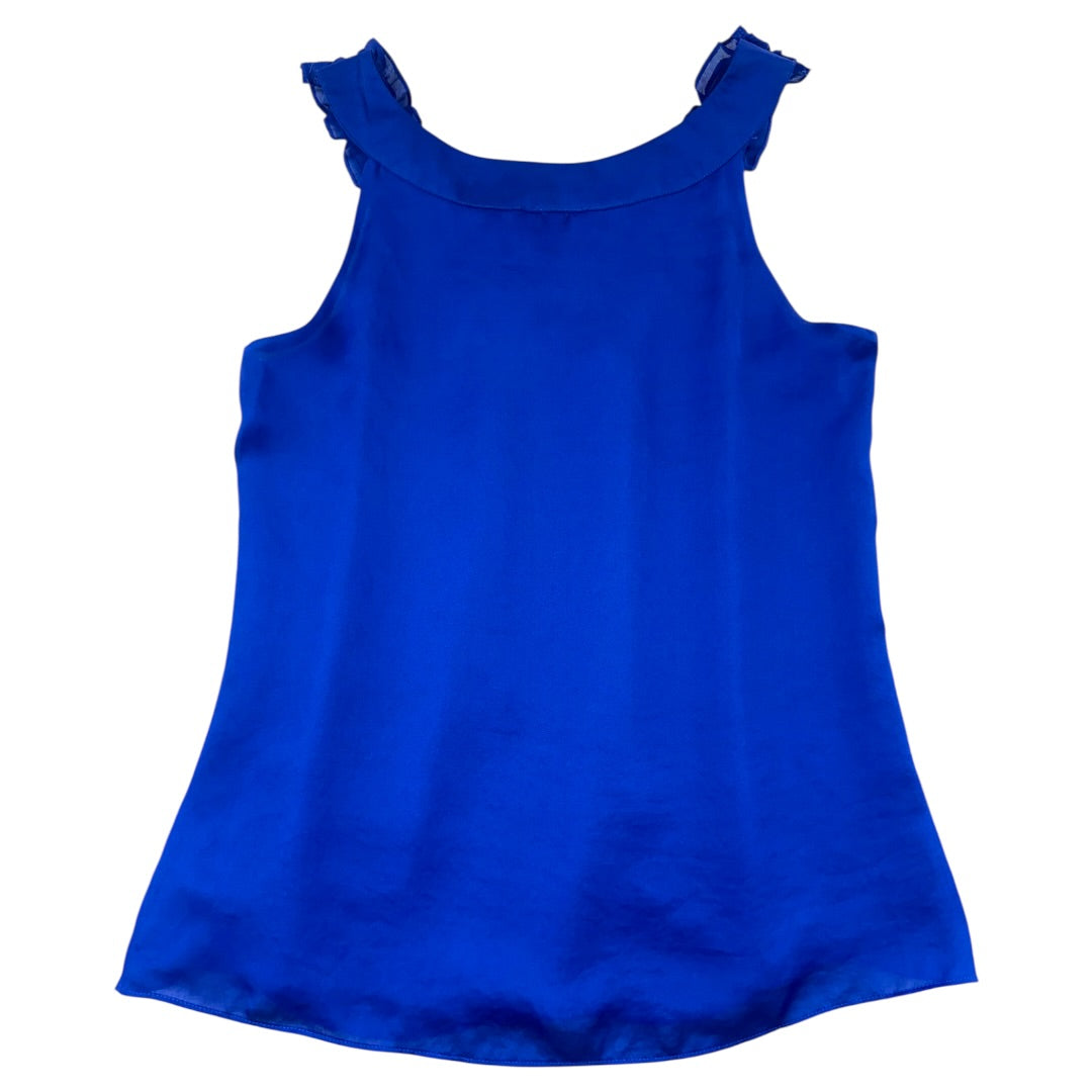 The Limited Royal Blue Sleeveless Ruffled Top