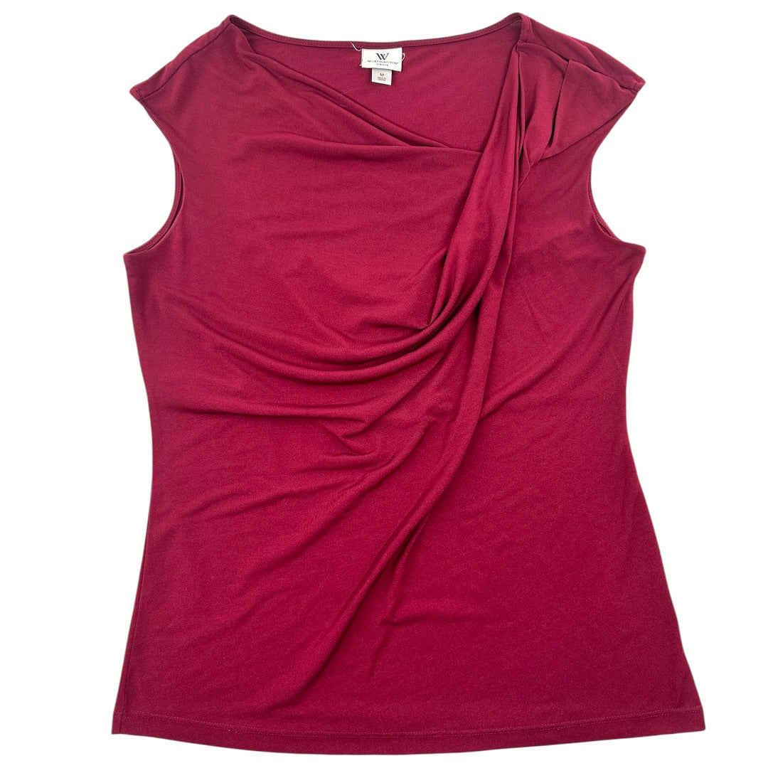 Worthington Stretch Sleeveless Asymmetrical Draped Neckline