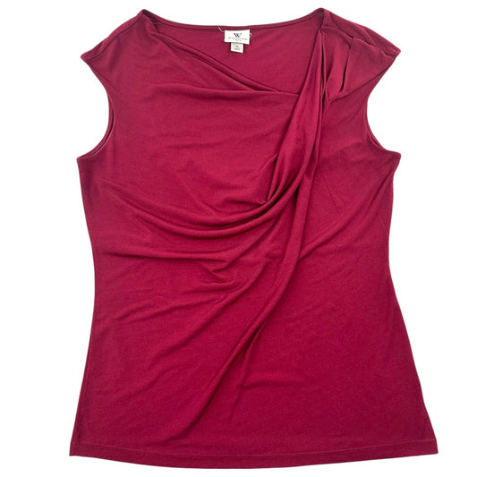 Worthington Stretch Sleeveless Asymmetrical Draped Neckline