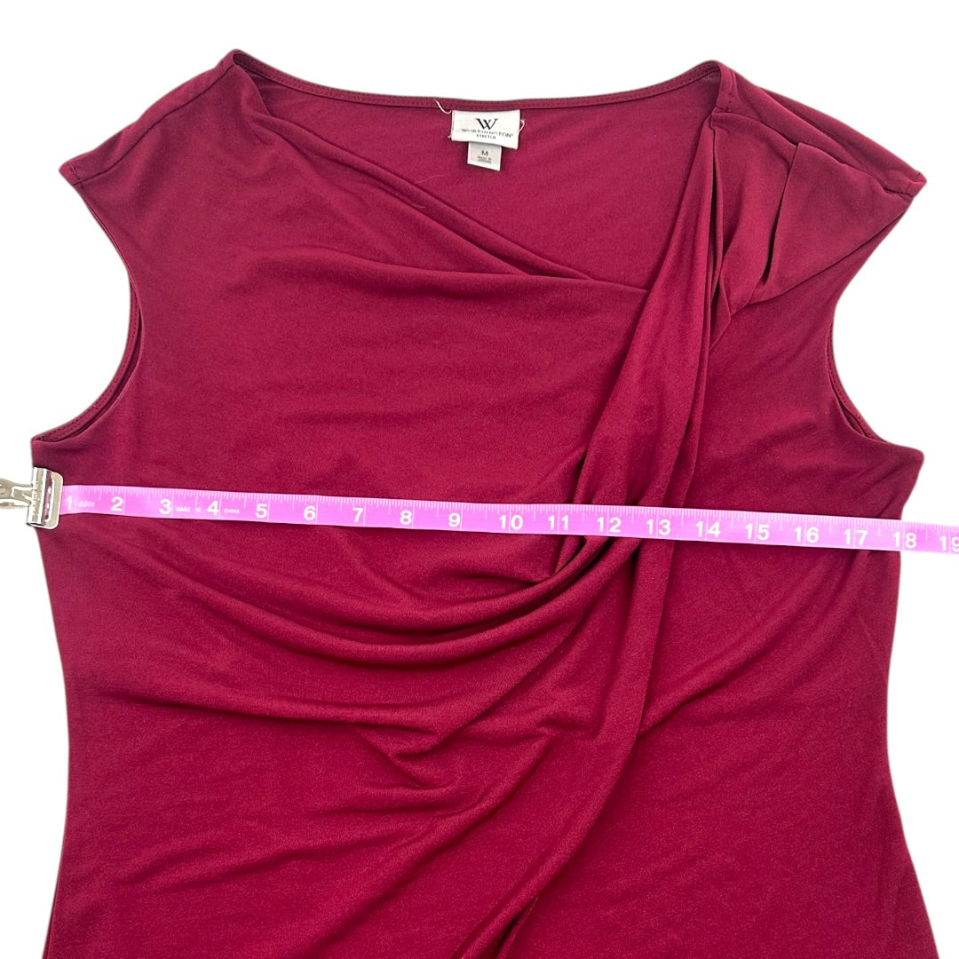 Worthington Stretch Sleeveless Asymmetrical Draped Neckline