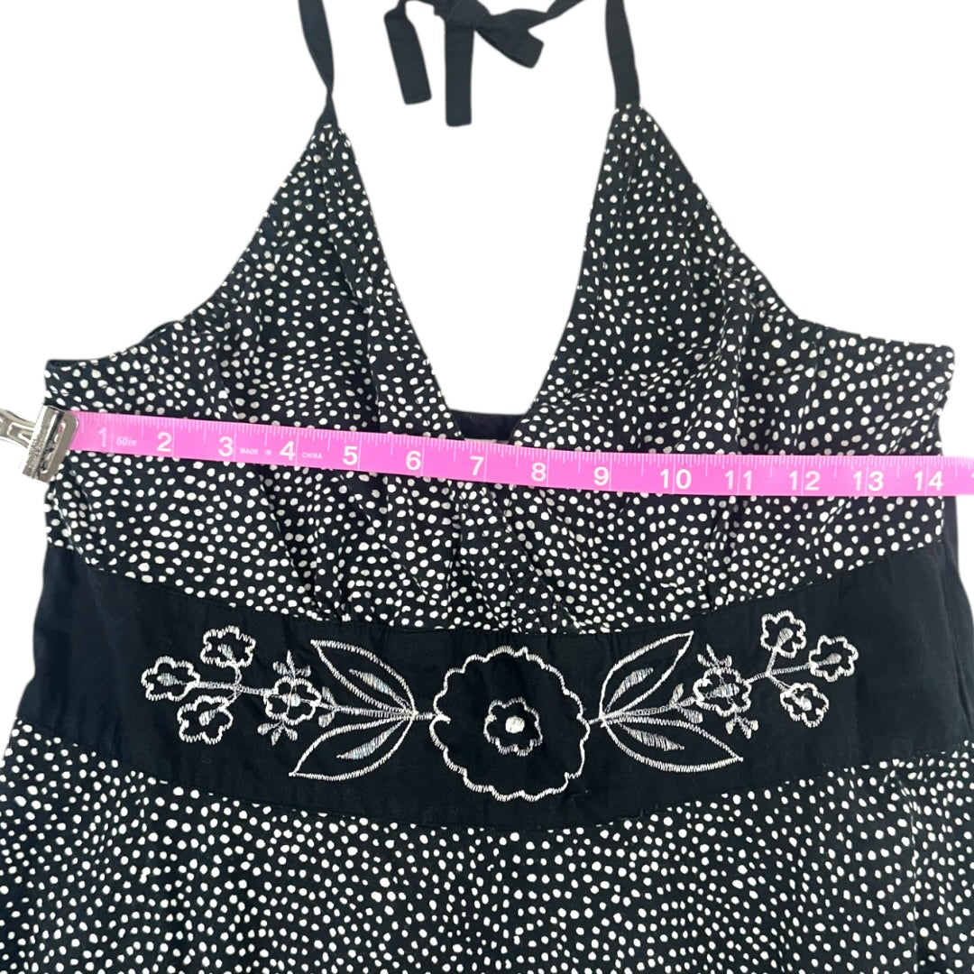 Y2K Charlotte Russe Black and White Floral Halter Dress