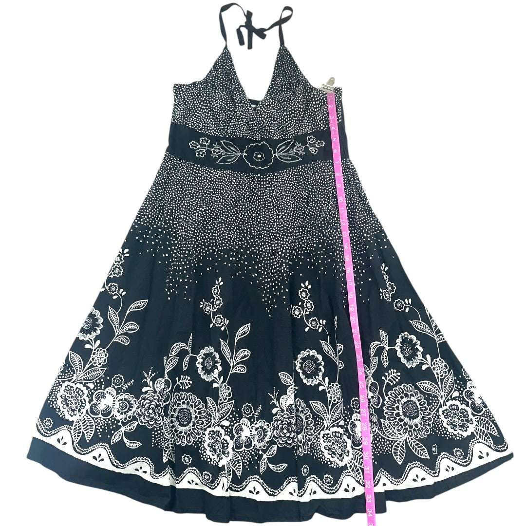 Y2K Charlotte Russe Black and White Floral Halter Dress