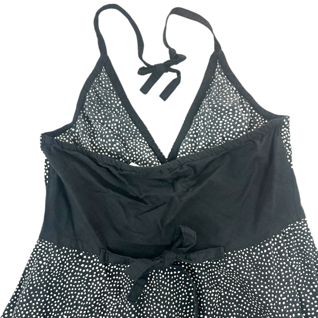 Y2K Charlotte Russe Black and White Floral Halter Dress