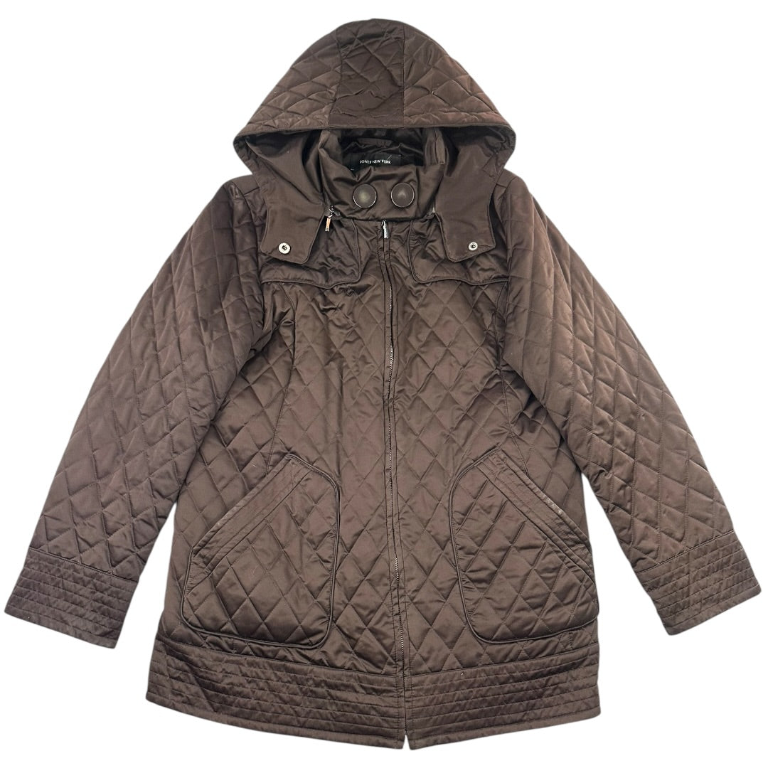 Jones New York Women's Dark Brown Diamond Quilted Jacket