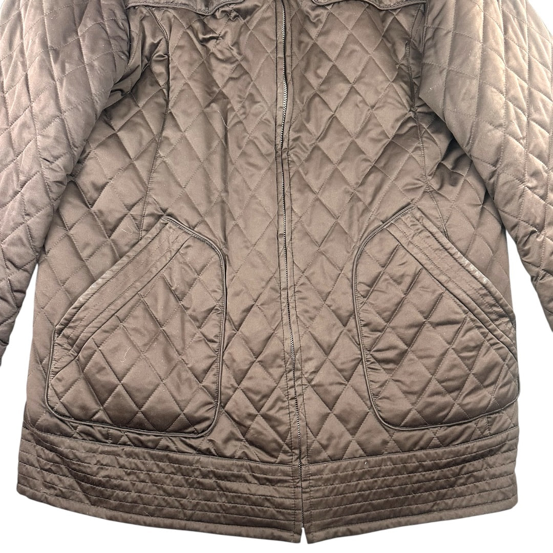 Jones New York Women's Dark Brown Diamond Quilted Jacket