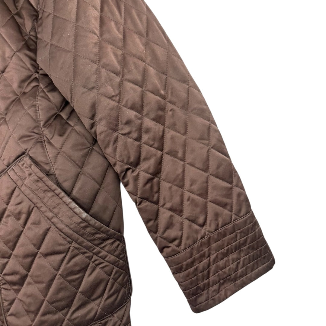 Jones New York Women's Dark Brown Diamond Quilted Jacket