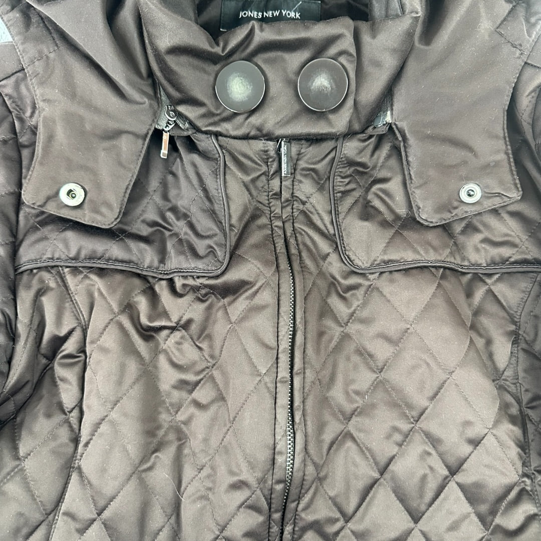 Jones New York Women's Dark Brown Diamond Quilted Jacket