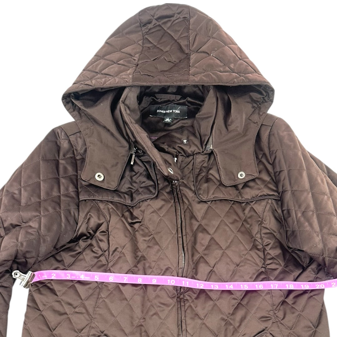 Jones New York Women's Dark Brown Diamond Quilted Jacket