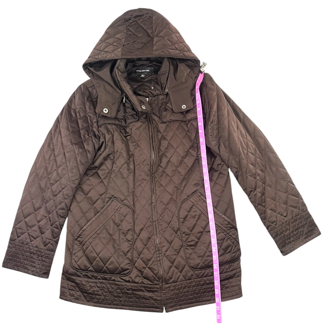 Jones New York Women's Dark Brown Diamond Quilted Jacket