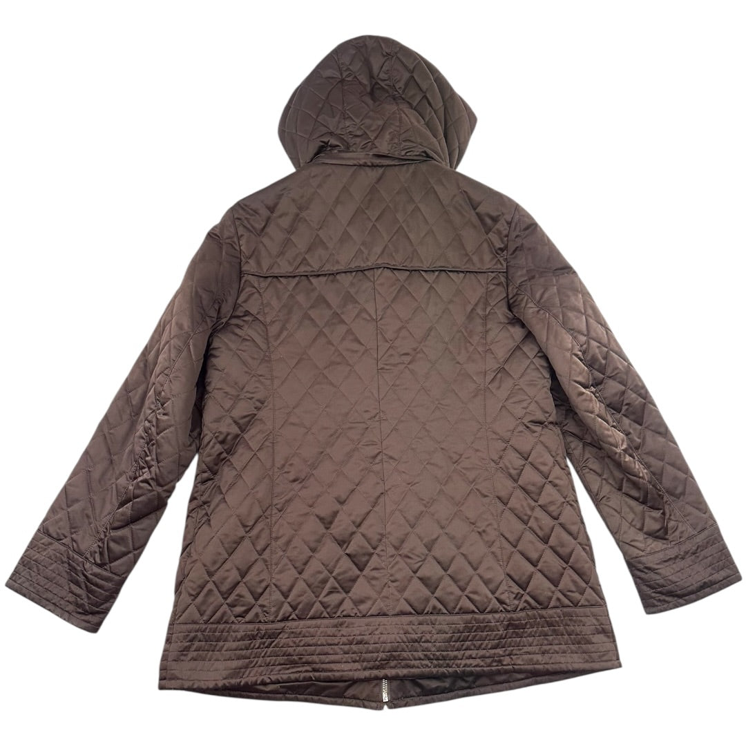 Jones New York Women's Dark Brown Diamond Quilted Jacket