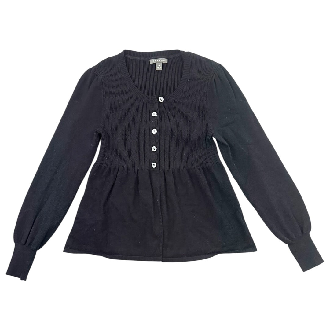 Apt. 9 Long Sleeve Babydoll Button Up Sweater Blouse