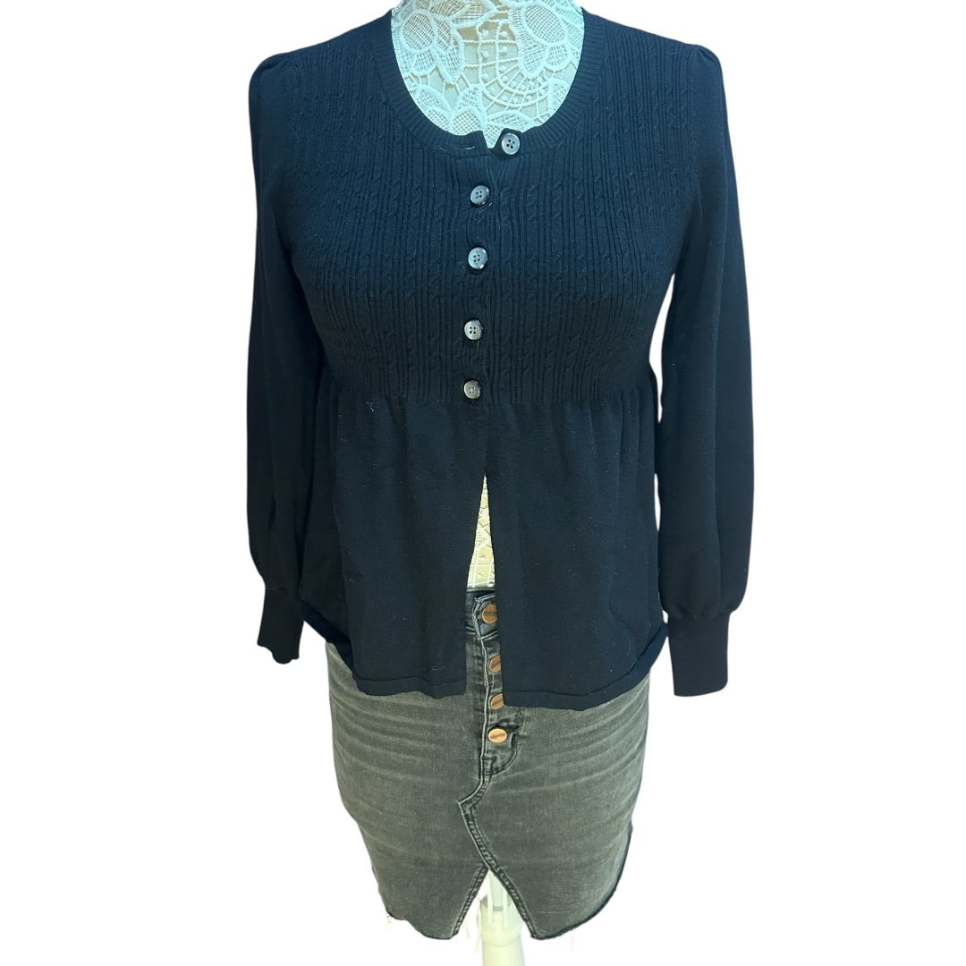 Apt. 9 Long Sleeve Babydoll Button Up Sweater Blouse